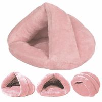 Pet Tent Cave Bed for Small Medium Puppies Kitty Dogs Cats Pets Sleeping Bag Thick Fleece Warm Soft Dog Bed(Light Pink-L)