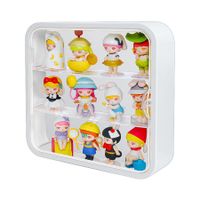 Display Case for Figures Clear Acrylic Organizer with Magnetic Door Wall-Mounted 3-Tiers for Pop Mart Blind
