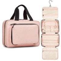 Travel Toiletry Bag for Women Portable Hanging Organizer for Full-Sized Shampoo Conditioner Brushes Set Travel Accessories