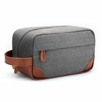 Toiletry Bag Hanging Dopp Kit for Men Water Resistant Canvas Shaving Bag with Large Capacity for Travel-Grey