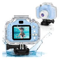 Kids Waterproof Camera Christmas Birthday Gifts for Girls Age 3-12 Children (Blue)