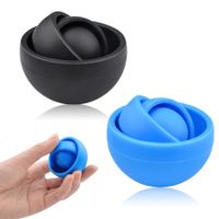 Fidget Toy for Adults,Fidget Gyro Toys,Gift Ideas Fidgets Gifts for Boys Girls Teens Kids,ADHD Autism Stress Relief Finger Toy Hand Fidget Spinner (Black+Blue,2Pack)