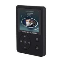 USB 2.0 Mini MP3 MP4 Player, Mini Music Player with Headphones for Running (Black)