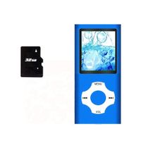 MP3 Music Player with 32GB Memory SD Card, FM Radio, Voice Record (Blue)
