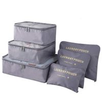 6Pcs Travel Luggage Packing Organizer, Packing Cubes, Luggage Organizer Bag (Grey)