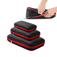 3Pcs Packing Cubes For Travel Double Compression Pouch Luggage Organizer Storage Waterproof Bags