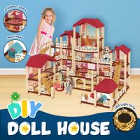 Doll House Barbie Dream Play Furniture Playhouses Toys Dollhouse Princess Castle Light 22 Rooms 4 Stories 67cm