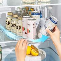 360°Turntable Organizer for Refrigerator, Clear Rectangular Fridge Organizer Storage for Cabinet, Table, Pantry, Kitchen, Countertop