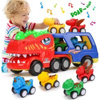 Construction Toddler Truck Toys for Age 3+ Boys,5-in-1 Friction Power Vehicle Car Toy for Toddlers,Carrier Truck Toys for Kids,Christmas Birthday Gifts for Girls Age 3+