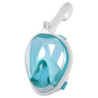 Underwater Snorkeling Mask Full Face Water Sport Scuba Diving Snorkeling Masks Wide View Anti-Fog Submarine Mask Color White And Green Size L/XL