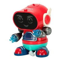 Children's Educational Electric Robot Dancing Robot Toy Music Early Education Walking Robot Christmas Gift Education Toys For Kids Age 4+ (Red)