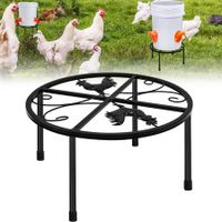 Metal Stand for Chicken Feeder Waterer,Iron Stand Holder with 4 Legs,Round Supports Rack for Buckets Barrels Equipped Installed with Feeder Waterer Port,for Coop Poultry Indoor Outdoor (1pcs)