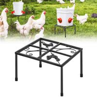 Metal Stand for Chicken Feeder Waterer,Iron Stand Holder with 4 Legs,Rectangular Supports Rack for Buckets Barrels Equipped Installed with Feeder Waterer Port,for Coop Poultry Indoor Outdoor (1pcs)