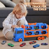 7 IN 1 DieCast Transport Truck Car Toys for 3 4 5 6 7 Years Old Boys