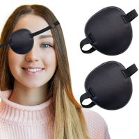2PCS Eye Patch, Adjustable,Medical Eye Patch,Amblyopia Lazy Eye Patches for Left or Right Eyes,Black
