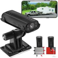 Reverse Hitch Guide for RV with Built-in Battery,2K Waterproof Night Vision Rear View Camera,with Magnetic and Adhesive Mount Camera for Car,RV Truck and Trailer, Camper (2K,Black)