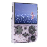 RG35XX Dual OS Retro Handheld Game Console Linux Garlic,3.5 inches IPS Screen Pocket Video Game Console Plug and Play Games with Storage Bag (Transparent Violet)