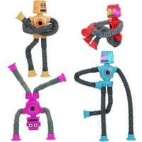 Pop Tubes,Robotics Fidget Tubes Sensory Toys Pack(4Pack),Toddler Sensory Toys Imaginative Play & Stimulating Creative Learning (4PCS Robotics Pop Tubes)