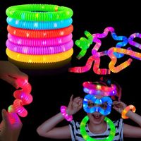 Glow Sticks Party Pack,LED Pop Tubes Fidget Toy,Light up Sensory Toys for Toddlers,Halloween Glow Birthday Party Favor Toy Gifts for Kids,Travel Camping Games & Activities for Boys and Girls (6 Pack)