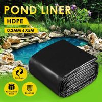 6x5m Pond Liner HDPE Fish Waterfall Water Garden Koi Pool Skin Pad Black Fountain Landscaping Reservoir Heavy Duty 0.2mm