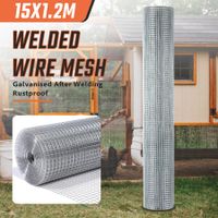 Hardware Cloth Galvanised Welded Wire Mesh Fence Roll Chicken Coop Rabbit Cage Gopher Tree Guard Barrier Enclosure Fencing 15mx1.2m