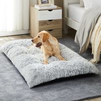 Dog Plush Dog Crate Bed Fluffy Cozy Kennel Pad for Sleeping  Washable Dog Mats with Anti-Slip Bottom for Small Dogs(50*6.5*35cm)