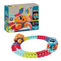 Race Car Track,Flexible Assembled Track, Flexible Train Toys Set, 1 Car 2 Shells ,Birthday Gift for Kids Boys Girls Ages 3+ (92PCS)