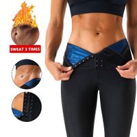 Sweat Sauna Pants Body Shaper Shorts Weight Loss Slimming Shapewear Women Waist Trainer Tummy Workout Hot Sweat Leggings Fitness Blue 3 point Pants Size L/XL