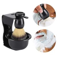 Shaving Brush Set, Shaving Bowl Shaving Brush Stand Acrylic Shaving Brush 3 PCS for Shave Beard