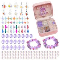 Jewelry Making Kit for Girls Jewelry Making Supplies Beads Charms Bracelets for DIY Craft Gifts Crystal Gifts for Girls,Girls Gifts Age 8-10 Col.Purple