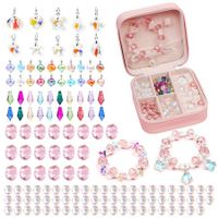 Jewelry Making Kit for Girls Jewelry Making Supplies Beads Charms Bracelets for DIY Craft Gifts Crystal Gifts for Girls,Girls Gifts Age 8-10 Col.Pink