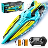 S1 RC Boat - Remote Control Boat for Pools and Lakes, 4 Channel 2.4GHZ Remote Control, and Rechargeable Boat Battery