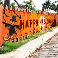 250*48cm Halloween Decorations Pumpkin Banner Scary Terror Bloody Handprint Yard Banner Indoor Outdoor Hanging Decor