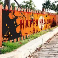 250*48cm Halloween Decorations Pumpkin Banner Scary Terror Bloody Handprint Yard Banner Indoor Outdoor Hanging Decor