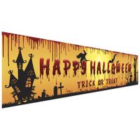 250*48cm Halloween Decorations Pumpkin Banner Scary Terror Bloody Handprint Yard Banner Indoor Outdoor Hanging Decor