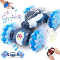 Gesture Sensing RC Stunt Car Toy for 6-12 Year Old Boys and Girls, Best Birthday Gift for Kids, H-Controlled Spinning Cars and 2.4GHz Remote Control (Blue)