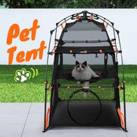 3 Tier Cat Tent Tower Enclosure Pet Dog House Playpen Rabbit Ferret Cage Outdoor Indoor Portable Foldable Gym Exercise Agility Climber