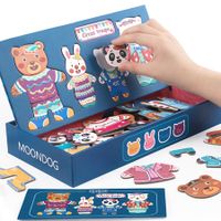 Magnetic Puzzles Wooden Animal Dress Up Matching Games Jigsaw Puzzle Toys for Kids Boys Girls, Fridge Magnets