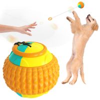 Dog Ball on a Rope Training Dog Treat Toy Ball Throwing Ball Interactive Outdoor Tossing for Pet Dog(Orange)