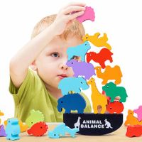 Wooden Stacking Blocks Balancing Games, Animals Bricks Preschool Early Educational Interaction Sorting Games Kids, Children (Ocean Animal)