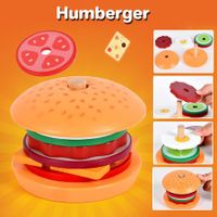 Wooden Sandwich Stacking Toys, Montessori Toys with Flash Cards Burger  Food Early Educational Preschool Study for Birthday Gift Xmas Party School