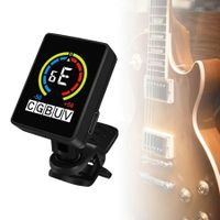 Guitar Tuner Clip, Rechargeable Multifunction Tuner High Accuracy Acoustics Calibration Tuner Digital Electronic Tuner for Mandolin Violin