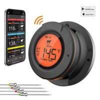 2023 Upgrade Outdoor Digital Wireless Bluetooth Dome Cooking Food Meat Thermometer For Bbq Charcoal Grill And Oven Smoker With 4 Meat Probes