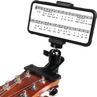 Guitar Bass Head Phone Holder, Live Broadcast Bracket Clip for iPhone Samsung Smart Phones (Guitar Head Phone Holder)