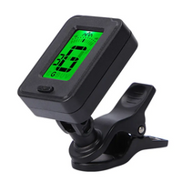Guitar Tuner Clip On with Guitar Capo for Guitar, Bass, Violin, Ukulele, with LCD Display