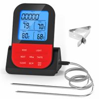 Wireless Meat Thermometer, 2 probes Instant Read Waterproof Cooking Meat Temperature Meter for Cooking, BBQ, Oven