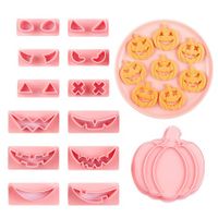 1 Set Pumpkin Stamp Cookie Cutter  Halloween Clay Cutters Biscuit and Sandwich Cutters  Food Grade for Cake