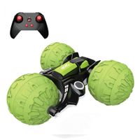 Amphibious 360°Roration 180° Flip RC Car All-Terrain Water & Land Toy 2.4 GHz REmote Control Car for Kids 6-12 Years (Green)