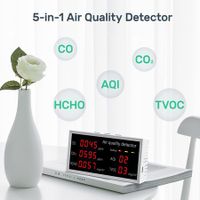 Air Quality Monitor, 5 in 1 Multifunctional CO2 Detector Carbon Dioxide Monitor  for Indoor Home Office