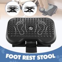 Foot Rest Stool Under Desk Adjustable Height Angle Office Computer Ergonomic Footrest Black Portable